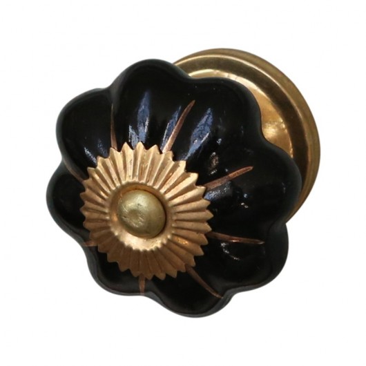 Gałka meblowa Fleur czarna MIA home