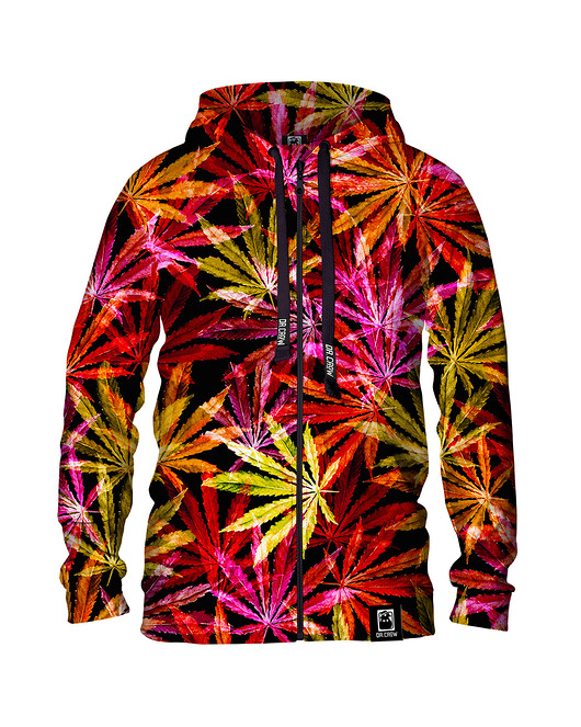 bluza z kapturem damska Damska Bluza Expres Zamek DR.CROW Green Hemp Red