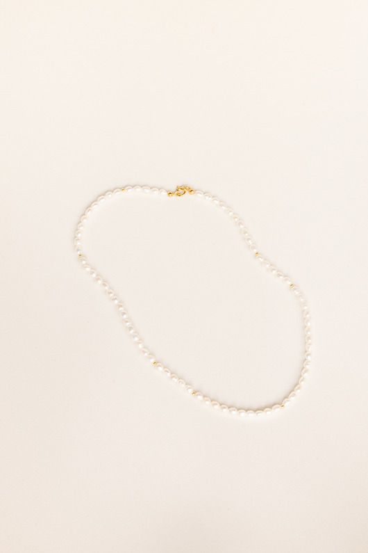 złote naszyjniki PERŁY pozłacane srebro i kulki / naszyjnik