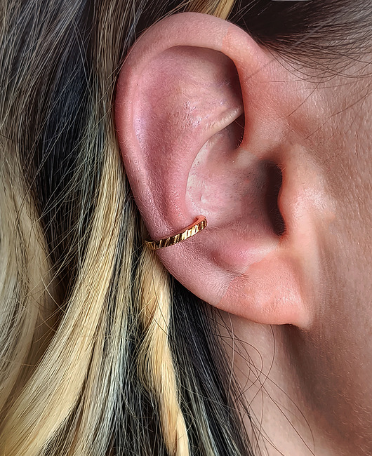 biżuteria męska Nausznica LUCKY S Gold srebro pozłacane