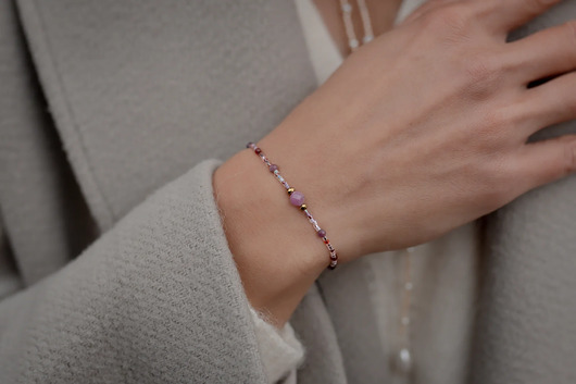 bransoletki z kamieni naturalnych Bransoletka na Pieniądze Rubin Jadeit Ametyst