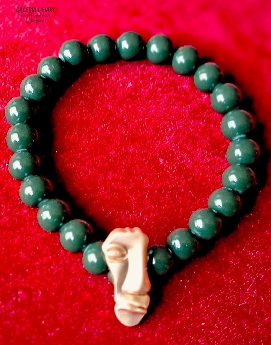 bransoletki - inne Bransoletka boho z symbolicznym wycinkiem twarzy, nieco niesamowita ozdoba