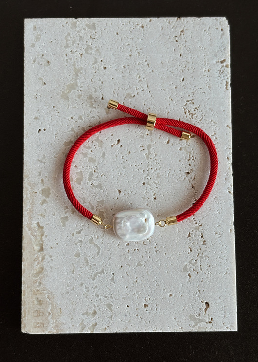 bransoletki na sznurku Bransoletka na sznurku z perłą