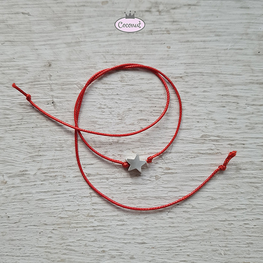 bransoletki srebrne Srebro: LUCKY STAR - bransoletka na sznurku