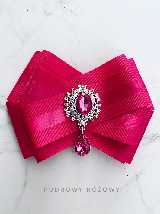 broszki Brosza fuksja z kryształkiem New