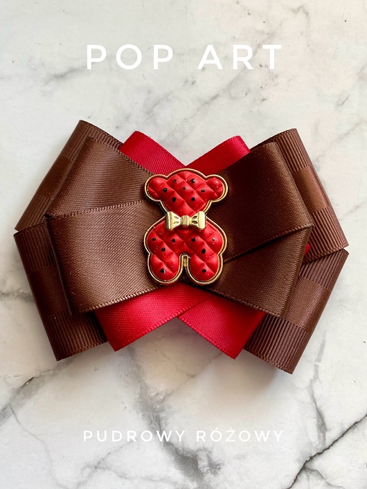 broszki Modowa Brosza z czerwonym  MISIEM Nowość