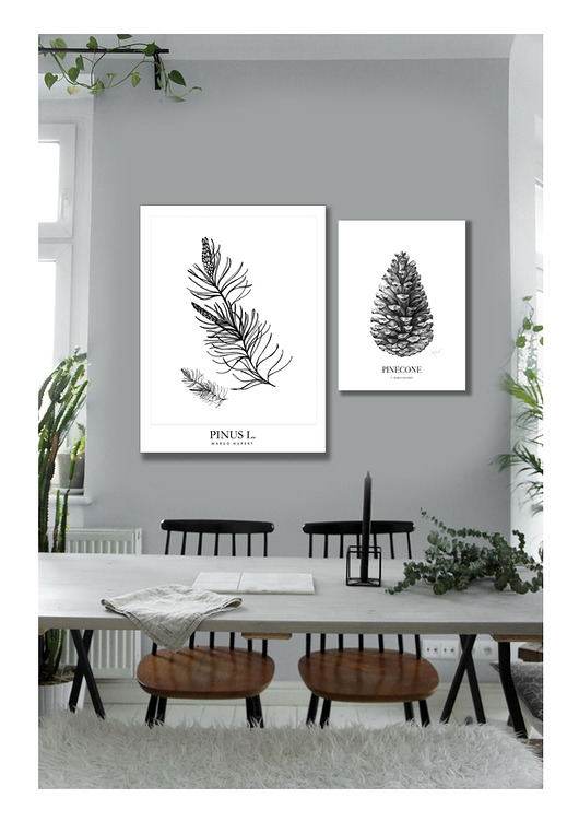 grafiki i ilustracje Komplet dwóch leśnych printów