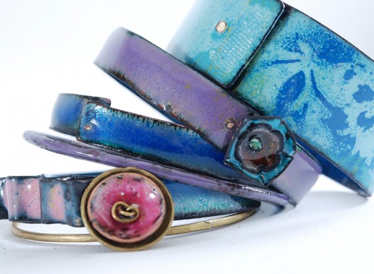 VIBRANT VIOLET - zestaw bransolet emaliowanych Dorota Oyrzanowska