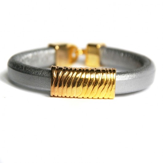 skórzana SIMPLE silver & gold III kaktusia