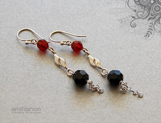 kryształ Swarovski Red and Black MAREMI Jewelry
