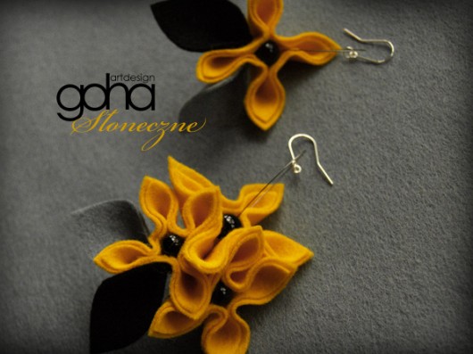 słoneczne -Biżuteria Autorska FlowerFelt Design