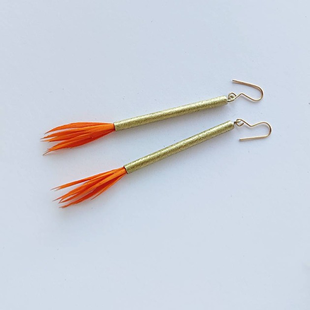 kolczyki z piórami PIÓRKO kolczyki