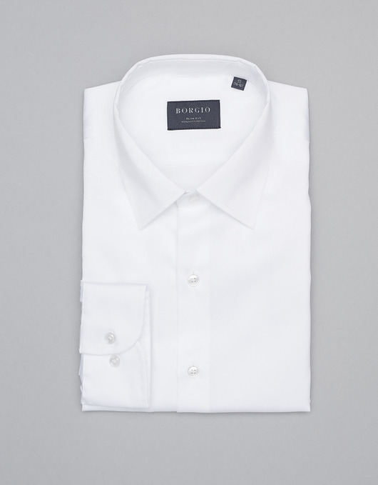 koszule męskie koszula 00319 bawełna długi rękaw biały slim fit 164/170 38