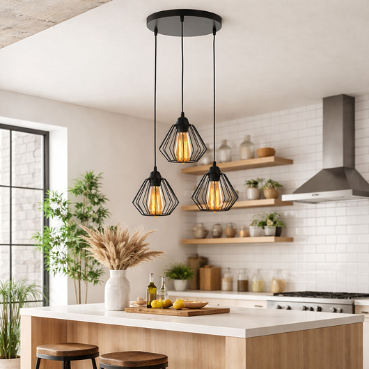 lampy wiszące 3-płomienna lampa wisząca z regulacją długości przewodów LAVIS LOFT