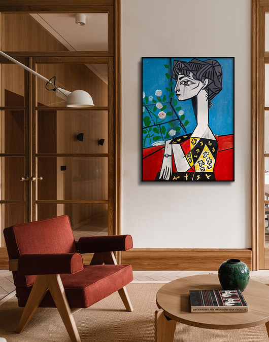 obrazy "Jacqueline z kwiatami" - Pablo Picasso - obraz na płótnie lub plakat