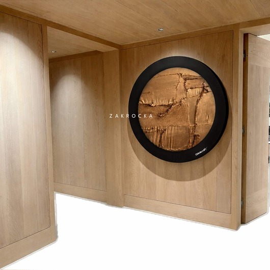 obrazy Płaskorzeźba obraz okrągły strukturalny koło metaliczna dekoracja fi 100cm