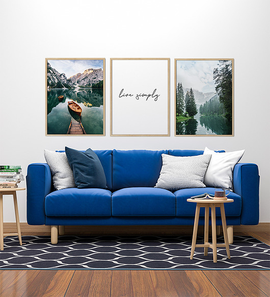 Live Simply - trzy plakaty Bury Lis