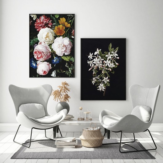 plakaty Zestaw plakatów Black flowers