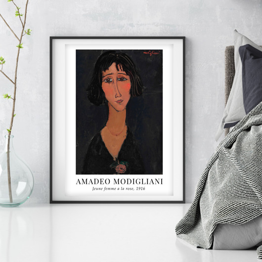 plakaty Plakat reprodukcja Amadeo Modigliani 'Jeune femme a la rose'