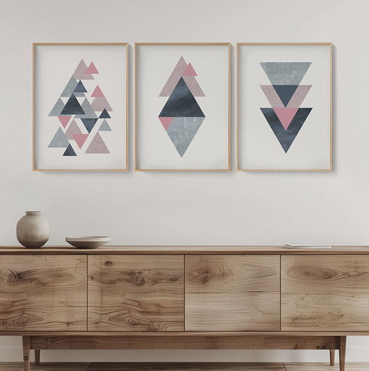 plakaty Nowoczesny zestaw 3 geometrycznych plakatów/grafik, skandynawski styl.