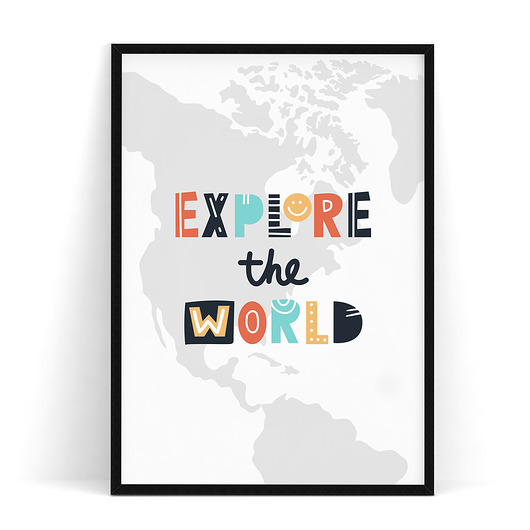 Plakat dziecięcy Explore The World trochę na ścianę