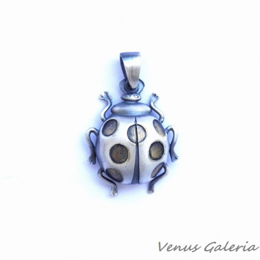 Wisiorek srebrny - Biedronka szara VENUS GALERIA