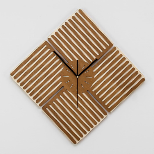 zegary ZEGAR GEOMETRYCZNY, LAMELE, NOWOCZESNA DEKORACJA , SOSNA S ( 40 x 40 cm )