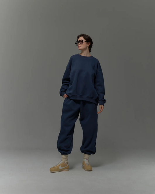 bluza bez kaptura damska Bluza Cheer navy blue