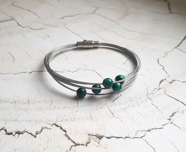 bransoletki z kamieni naturalnych Bransoletka z Malachitem Siła Natury v simple