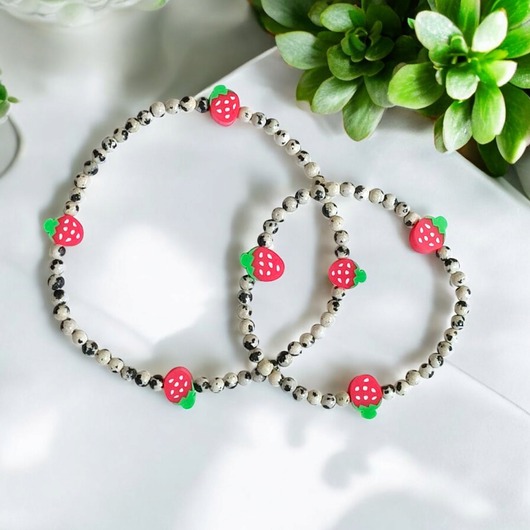 bransoletki z kamieni naturalnych RAZEM TANIEJ! truskawkowe bransoletki : na rękę i na nogę : jaspis