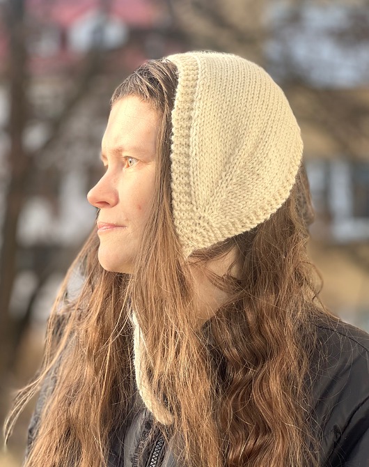 czapki damskie Opaska 3w1 bonetka opaska mini szalik z wełny owczej i alpaki kremowy