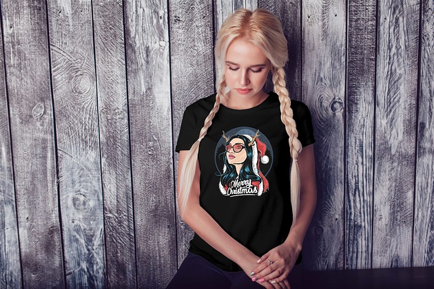t-shirt damskie Koszulka damska organiczna Merry Christmas