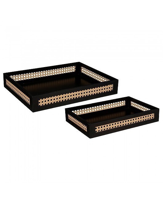 Taca 2 szt. Drewniana Komplet Noire MIA home