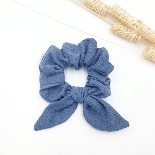gumki do włosów Scrunchie/frotka bow Blue