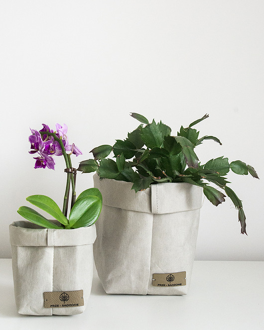 doniczki Wegańska osłonka z washpapy - kolor Stone