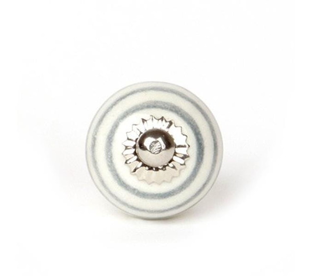 gałki do mebli Gałka do mebli Pierścienie biało-szare (mała)
