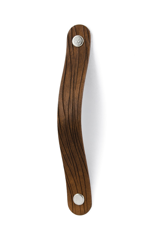 gałki do mebli Skórzany uchwyt meblowy COLORISO M BROWN WOOD L