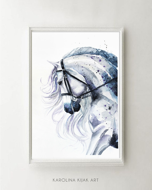 PORTRET KONIA - plakat, reprodukcja 30x40cm Karolina Kijak