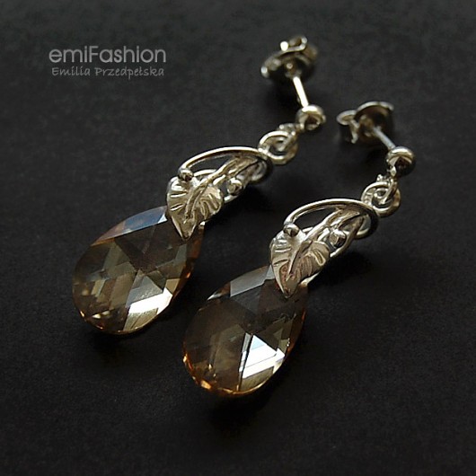 kryształ Swarovski Tear Drop Golden Shadow MAREMI Jewelry