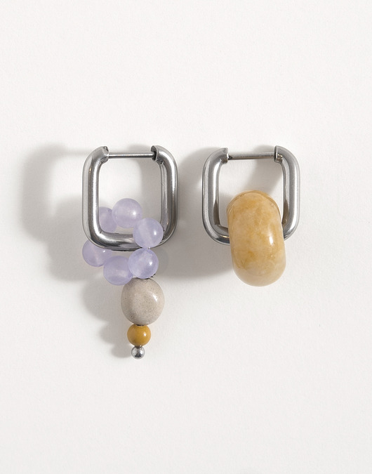 kolczyki z kamieniami Srebrne kolczyki z kamieni naturalnych