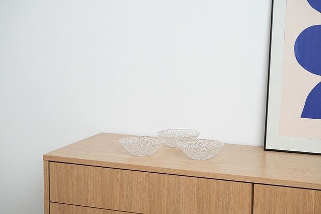 miski i misy Komplet szklanych miseczek, włoski design, lata 70, produkcja: Włochy