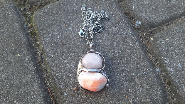 wisiory Agat z kwarcem - wisiorek