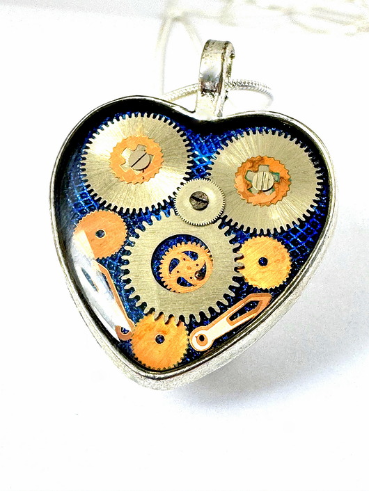 wisiory Wisior Silver heart (Blue) II