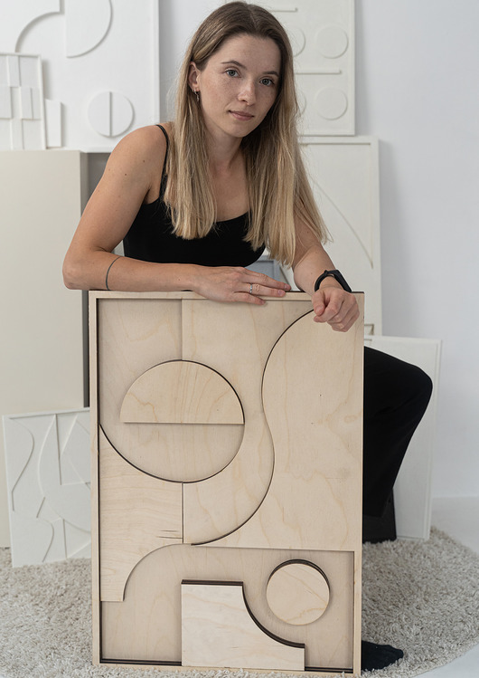 obrazy Minimalistyczny obraz 3D / relief 50x70 / Geometry.02