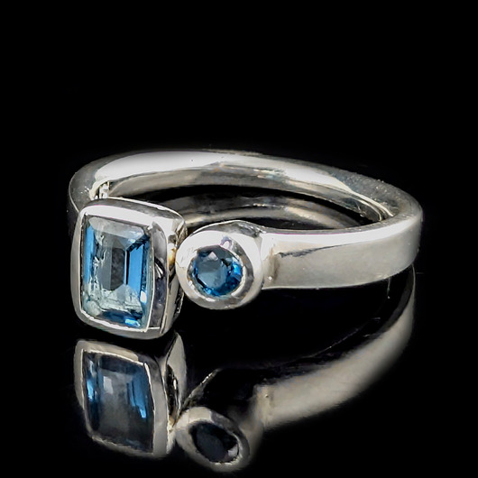 pierścionki srebrne Pierścionek topazowi bracia