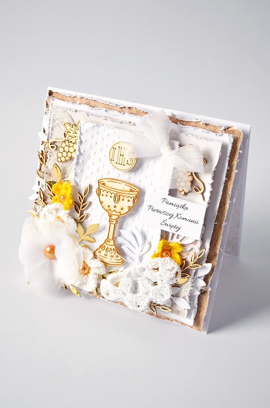 kartki scrapbooking Pamiątka Komunii Świętej