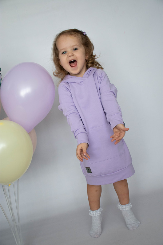 sukienki dla dziewczynki Sukienka bluza kangurka z kapturem