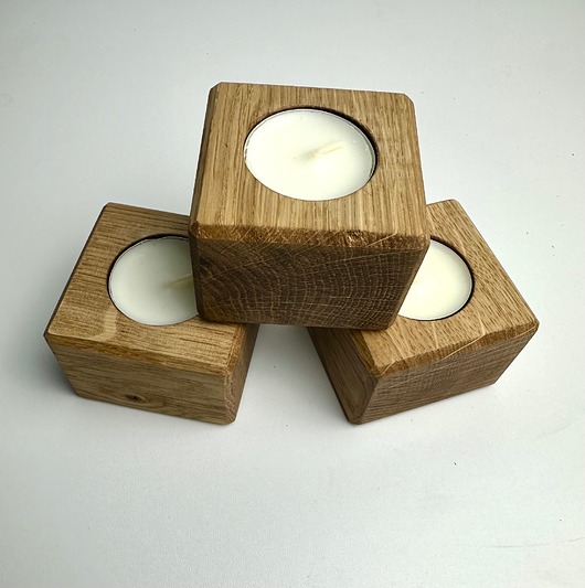 świeczniki i świece Dębowy świecznik drewniany tealight