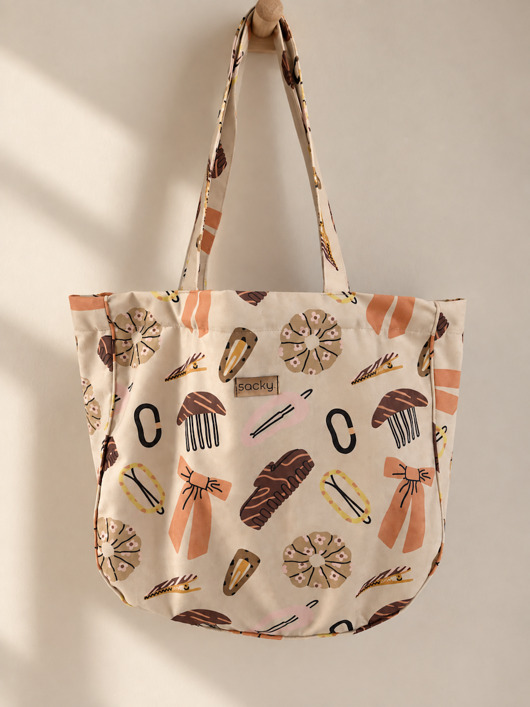 torby na zakupy Welurowa tote bag klamoty