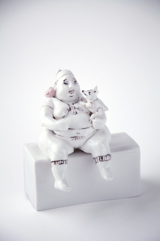 Porcelanowa Figurka, Dama z Ptaszkiem Pangzi Ceramics
